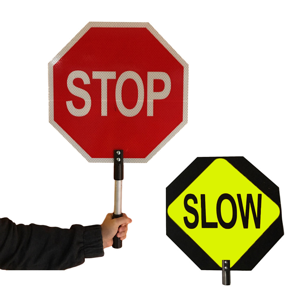 16″ STOP/SLOW Paddle DG – Twist On Handle – Road Safety Supply