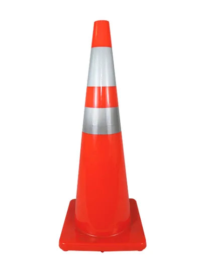 Solid Orange, 36", 9 Lb., Economy Cone w/6" & 4" Reflective Collars