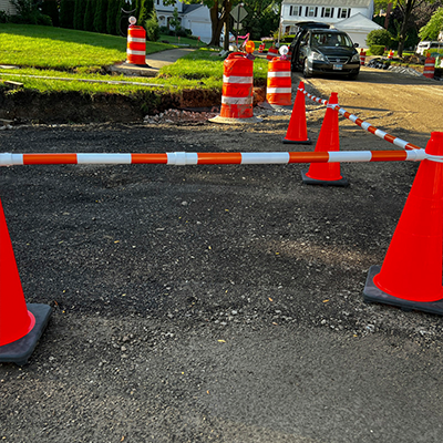 Retractable Traffic Cone Bar (Adjusts from 5.5' to 10') – Reflective Orange & White