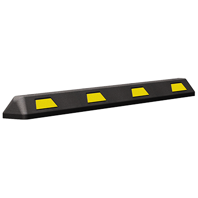 6’ Rubber Car Parking Stop - Yellow Stripe