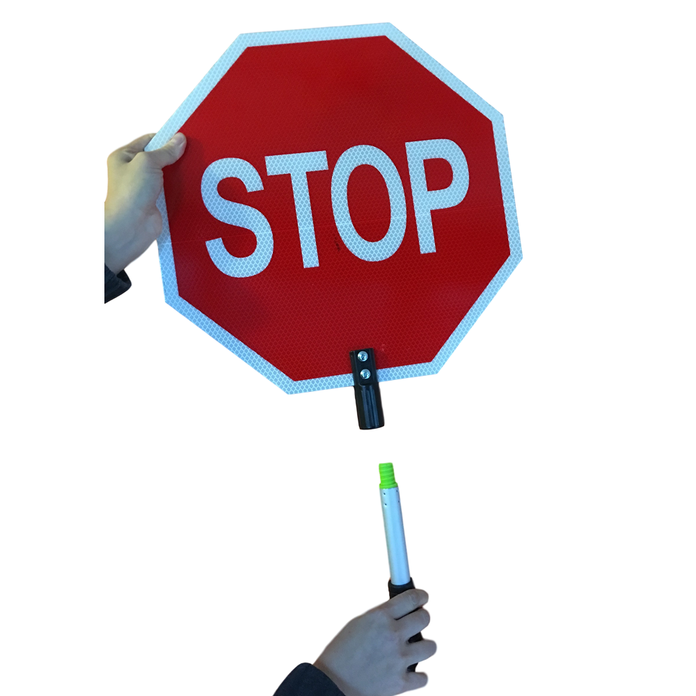Stop Paddle 16″ STOP/SLOW Paddle DG – Twist On Handle – Road Safety Supply